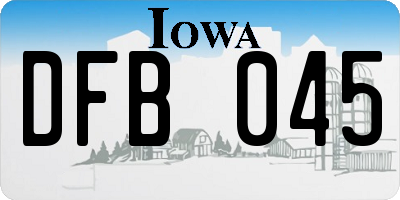 IA license plate DFB045