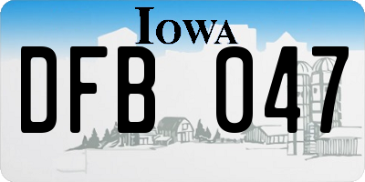 IA license plate DFB047