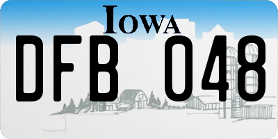 IA license plate DFB048