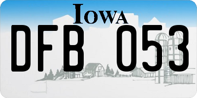 IA license plate DFB053