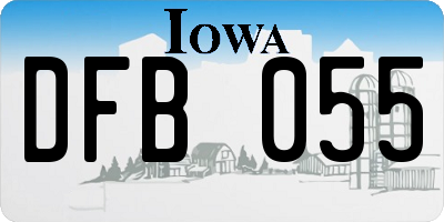 IA license plate DFB055
