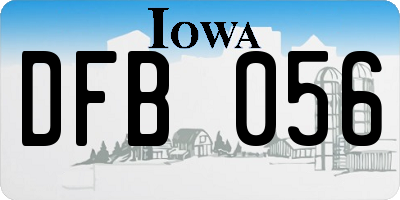 IA license plate DFB056