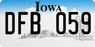 IA license plate DFB059