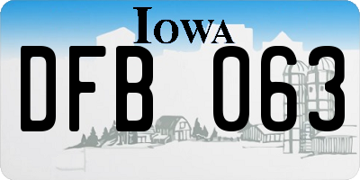 IA license plate DFB063
