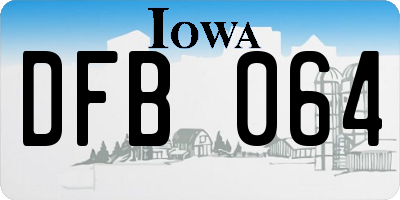 IA license plate DFB064
