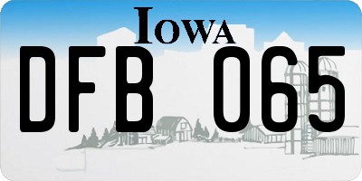 IA license plate DFB065