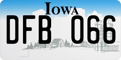 IA license plate DFB066