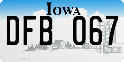 IA license plate DFB067