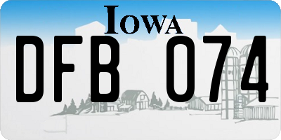 IA license plate DFB074