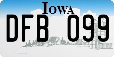 IA license plate DFB099