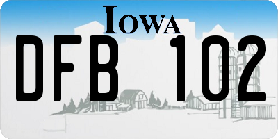 IA license plate DFB102
