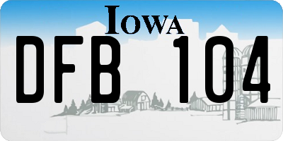 IA license plate DFB104