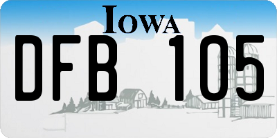 IA license plate DFB105