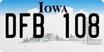 IA license plate DFB108