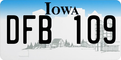 IA license plate DFB109
