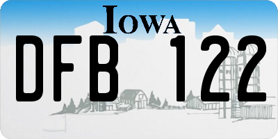 IA license plate DFB122