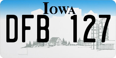 IA license plate DFB127