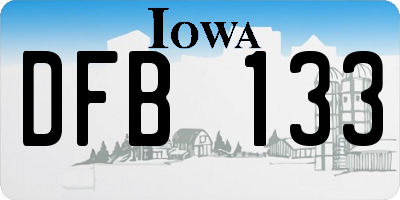 IA license plate DFB133