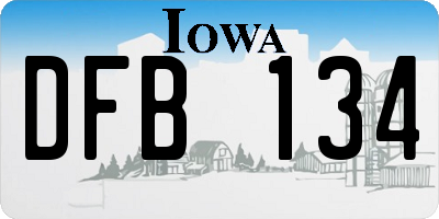 IA license plate DFB134