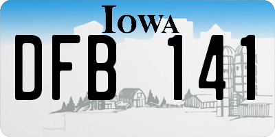 IA license plate DFB141