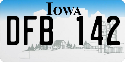 IA license plate DFB142