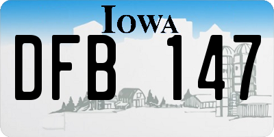 IA license plate DFB147