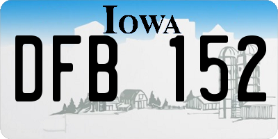 IA license plate DFB152