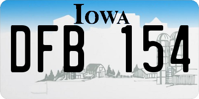 IA license plate DFB154