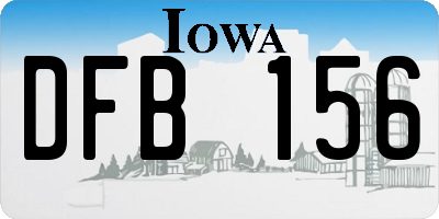 IA license plate DFB156