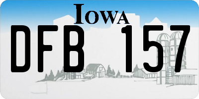 IA license plate DFB157