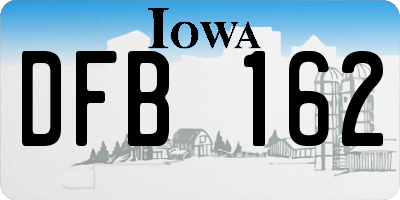 IA license plate DFB162