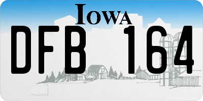 IA license plate DFB164