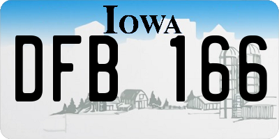 IA license plate DFB166