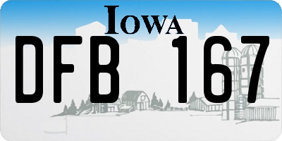 IA license plate DFB167
