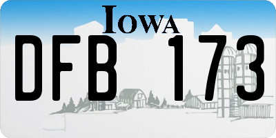 IA license plate DFB173