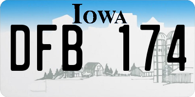 IA license plate DFB174