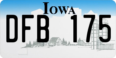 IA license plate DFB175