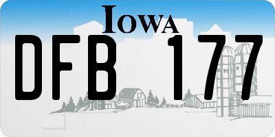 IA license plate DFB177