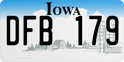 IA license plate DFB179