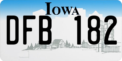 IA license plate DFB182