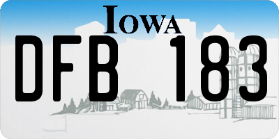 IA license plate DFB183