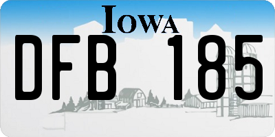 IA license plate DFB185