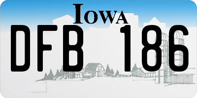 IA license plate DFB186
