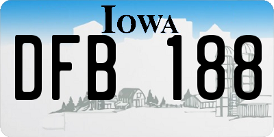 IA license plate DFB188