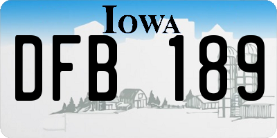 IA license plate DFB189