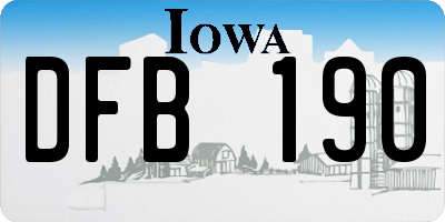 IA license plate DFB190