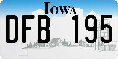 IA license plate DFB195