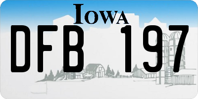 IA license plate DFB197