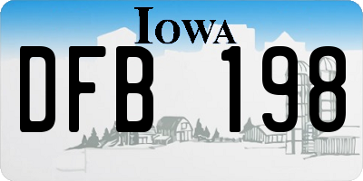 IA license plate DFB198