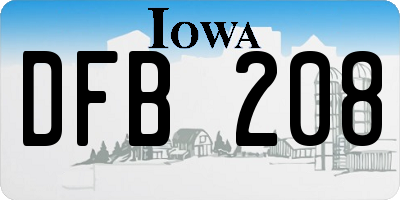 IA license plate DFB208